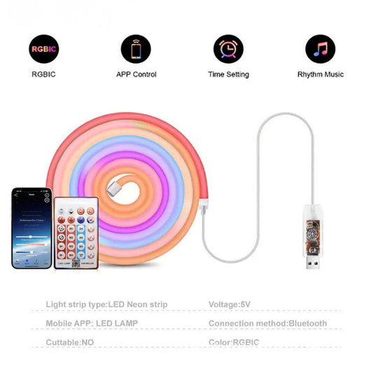 RGB Neon Light Strip for Gaming Desk & Monitor Backlight – USB Ambient LED Light