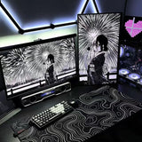 Abstract Topo Desk Mat for Minimalist Setup | XXL Mousepad