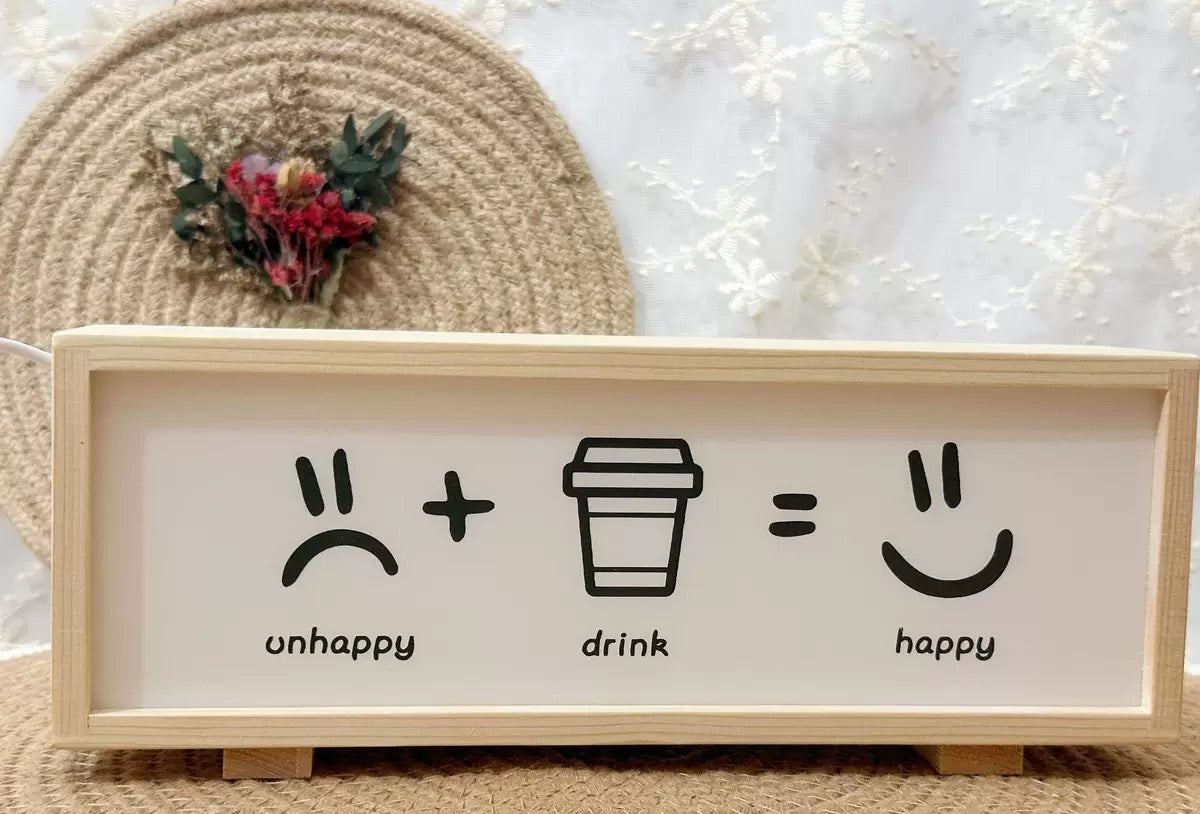 Minimalist Walnut LED Light Box – Relax Mood Light for Gaming Setup