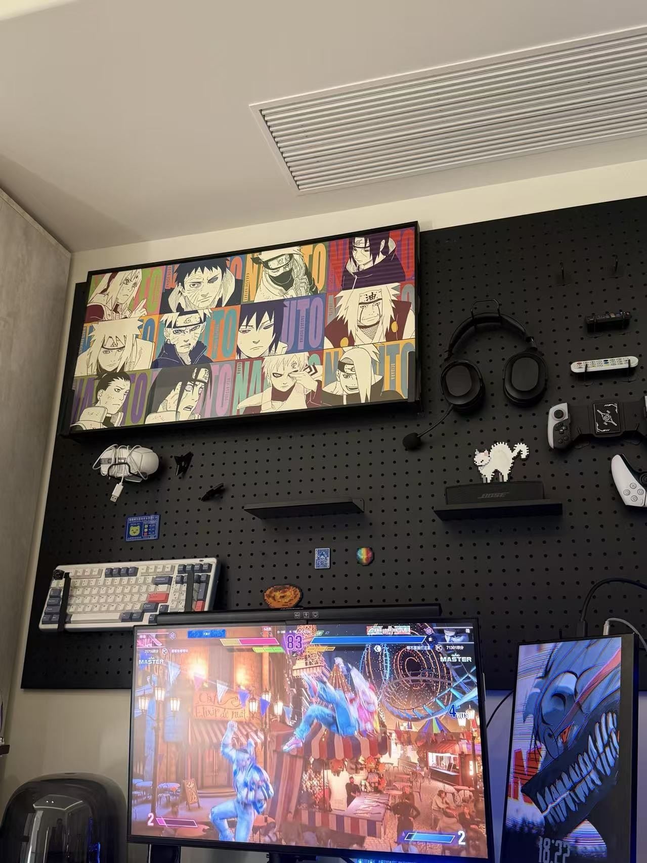 Modular Wall Pegboard Organizer | Gaming Setup Storage
