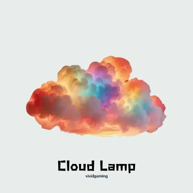 RGB glowing cloud ceiling light, multicolor soft 3D cloud shape