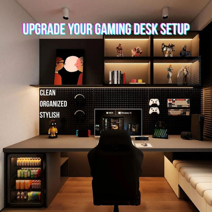 Modular Wall Pegboard Organizer for Gaming Desk Setup – Clean & Organized Storage