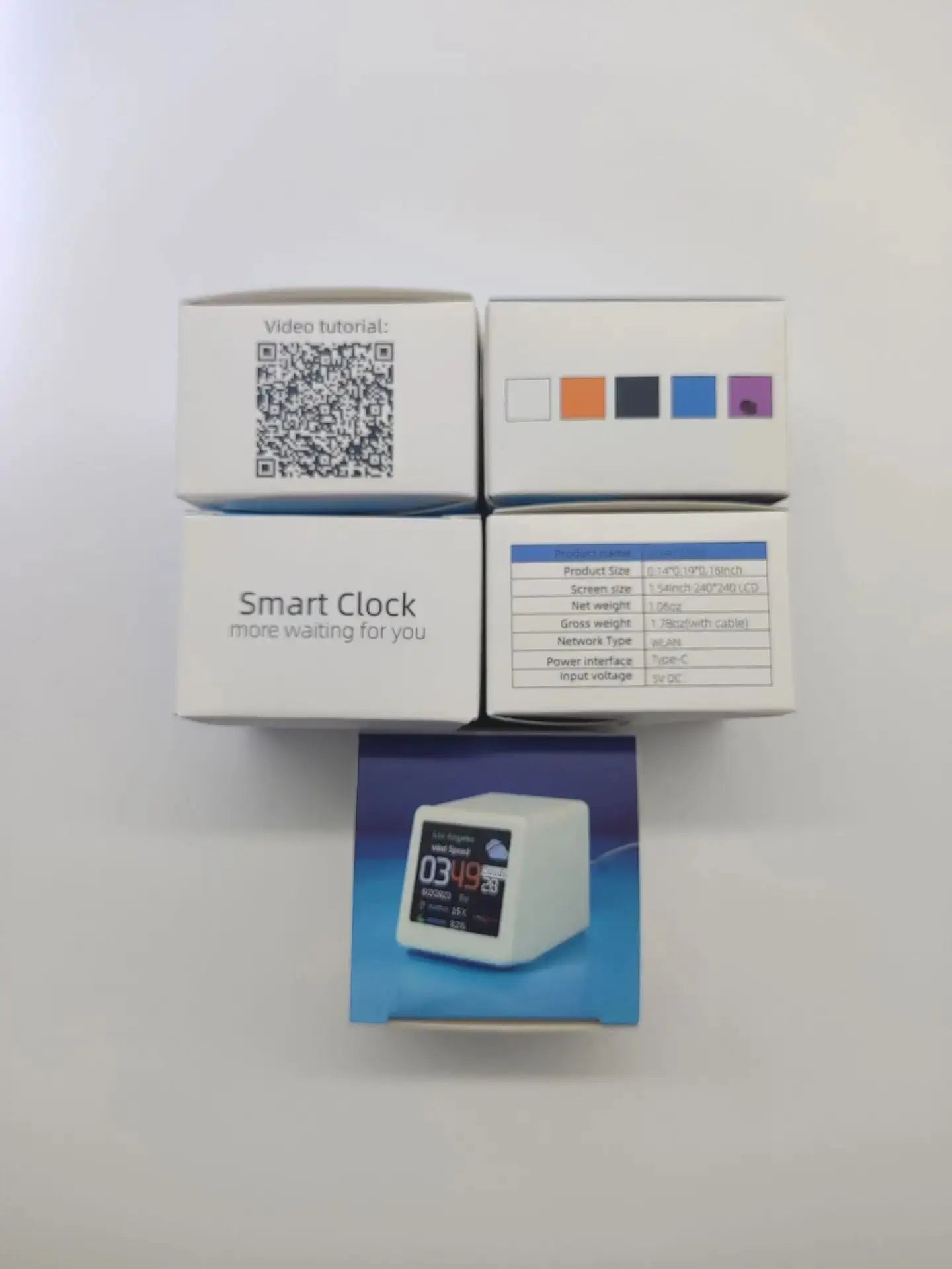 Mini smart weather station retail box set with small digital display device