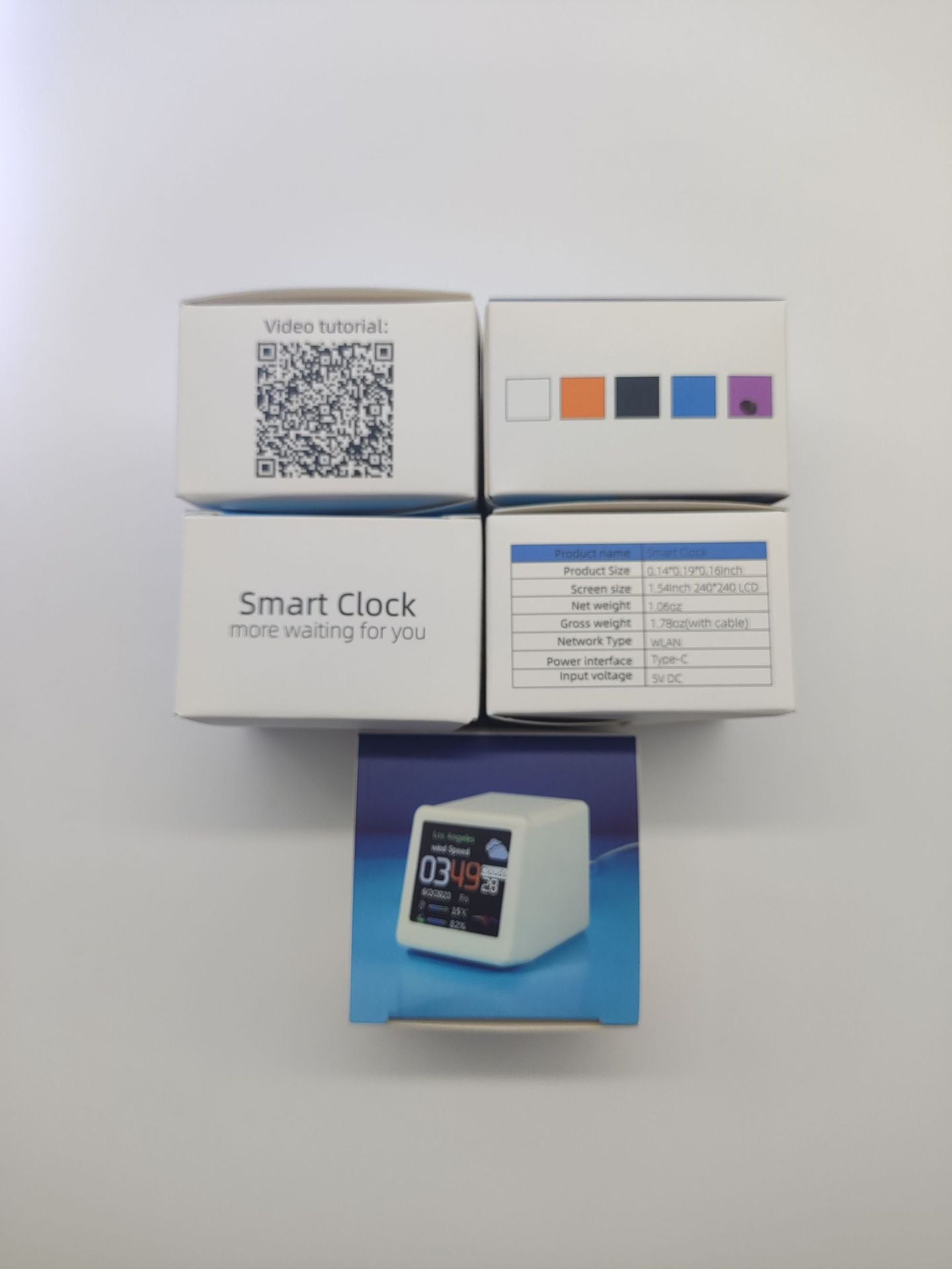 Mini Smart Weather Station Clock with Temperature, Humidity & Digital Display for Desk