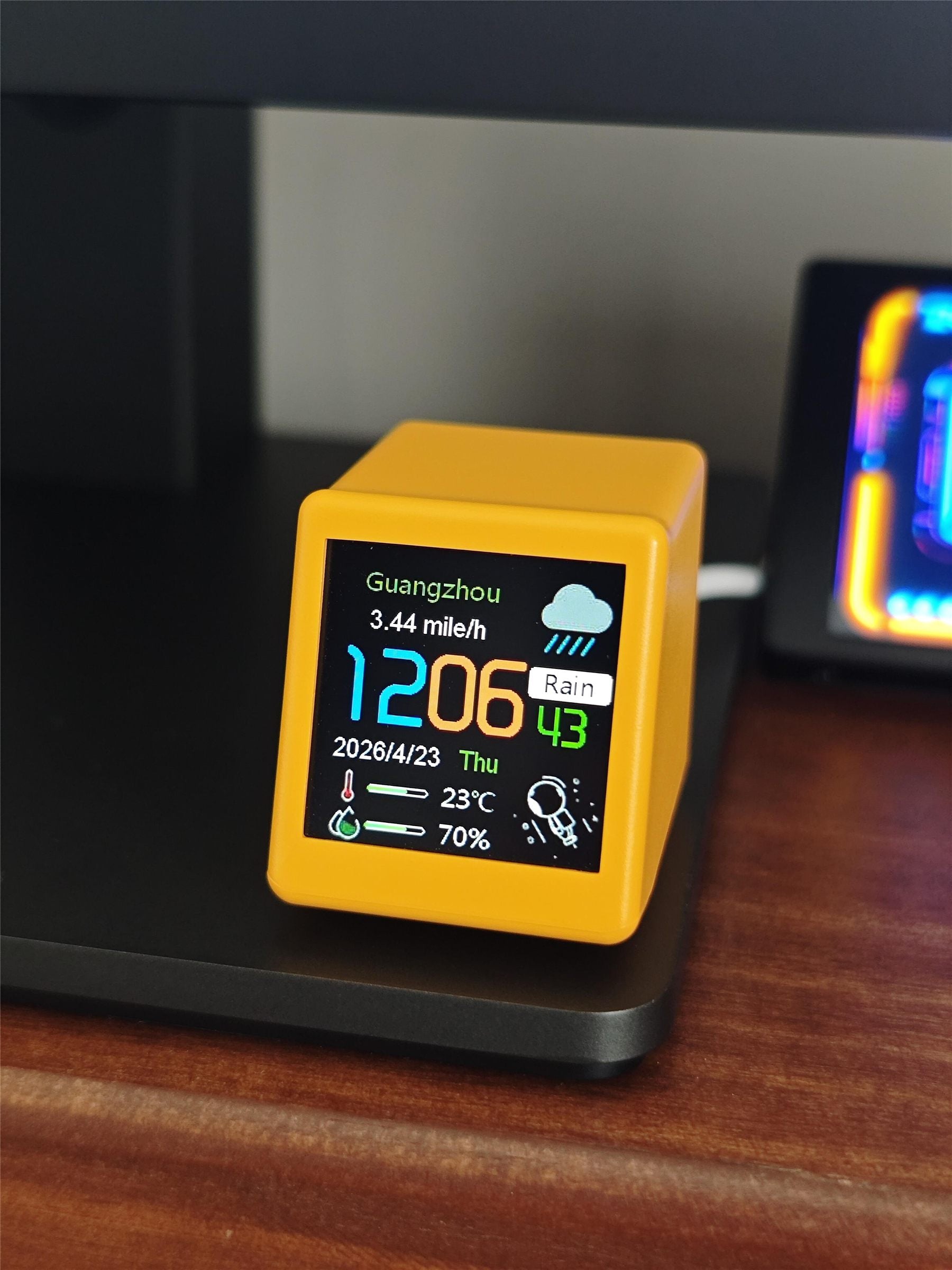 Mini Smart Weather Station for Desk | Digital Clock Display