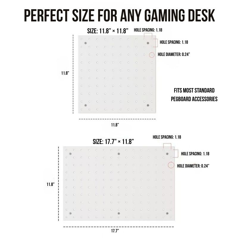 Modular Wall Pegboard Organizer for Gaming Desk Setup – Clean & Organized Storage