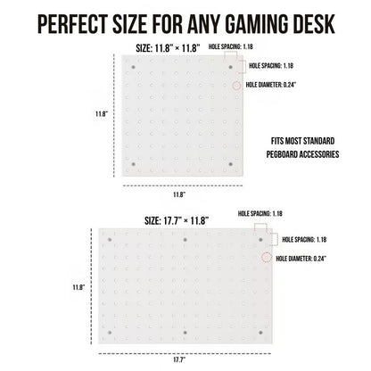 Modular Wall Pegboard Organizer for Gaming Desk Setup – Clean & Organized Storage