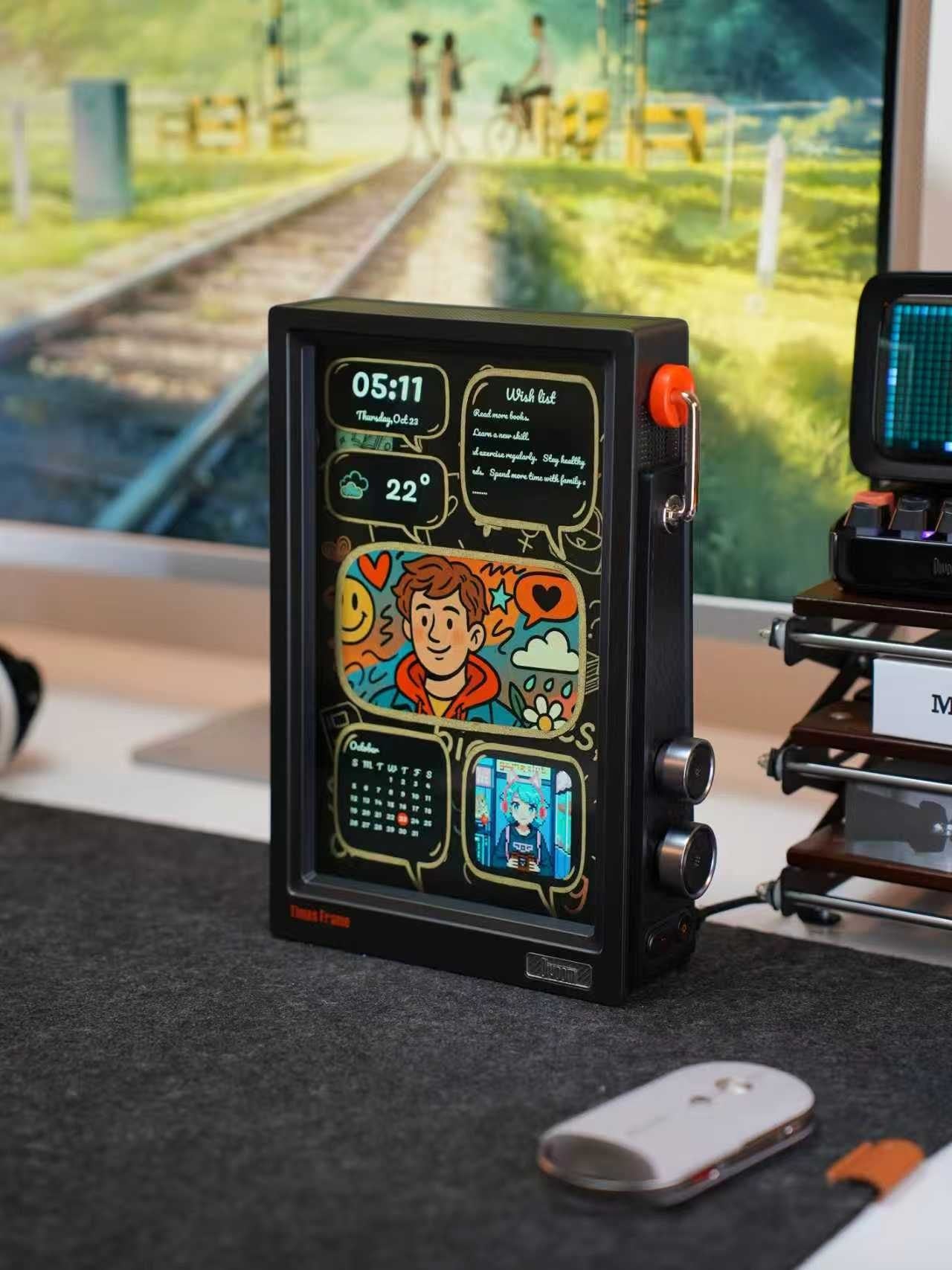 RGB Pixel Art Display Frame for Desk | Retro Smart Clock