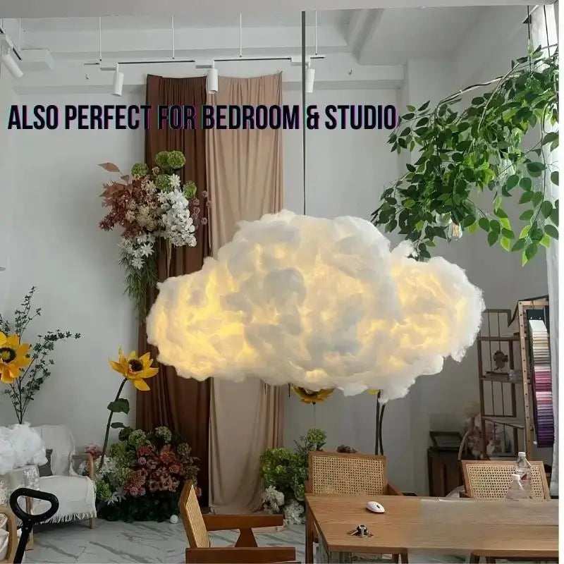 Warm white cloud ceiling light with soft 3D fiber texture