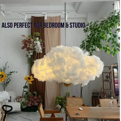Warm white cloud ceiling light with soft 3D fiber texture