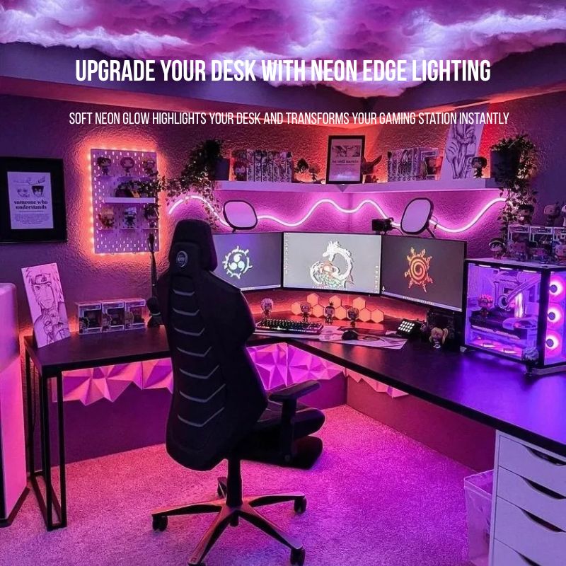 RGB Neon Light Strip for Gaming Desk & Monitor Backlight – USB Ambient LED Light