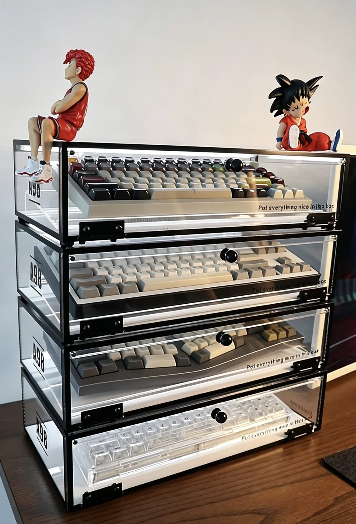 Minimalist Keyboard Organizer for Desk | Stackable Stand