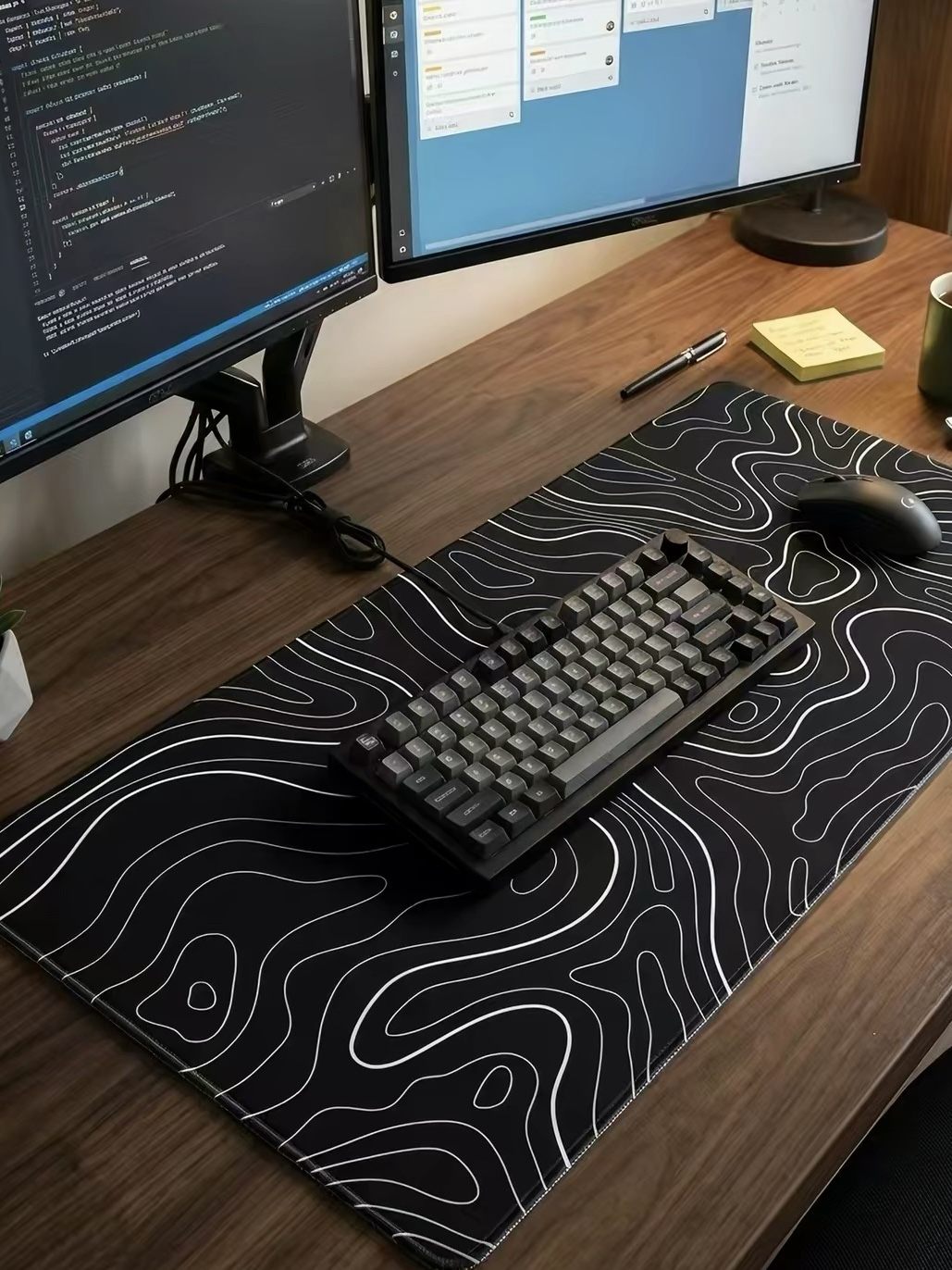 Abstract Topo Desk Mat for Minimalist Setup | XXL Mousepad