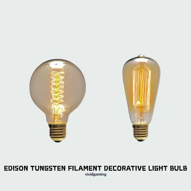 Retro round E27 bulb with warm amber glass and vertical spiral filament