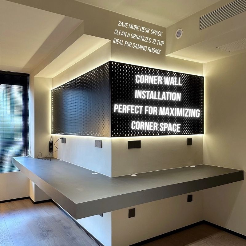 Modular Wall Pegboard Organizer for Gaming Desk Setup – Clean & Organized Storage