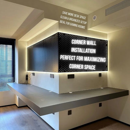 Modular Wall Pegboard Organizer for Gaming Desk Setup – Clean & Organized Storage