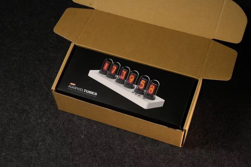 Cyberpunk Nixie Tube WiFi Clock for Gaming Desk – APP Control, NTP Auto Sync, Twist-Lock Glass Cover, Esports Room Decor