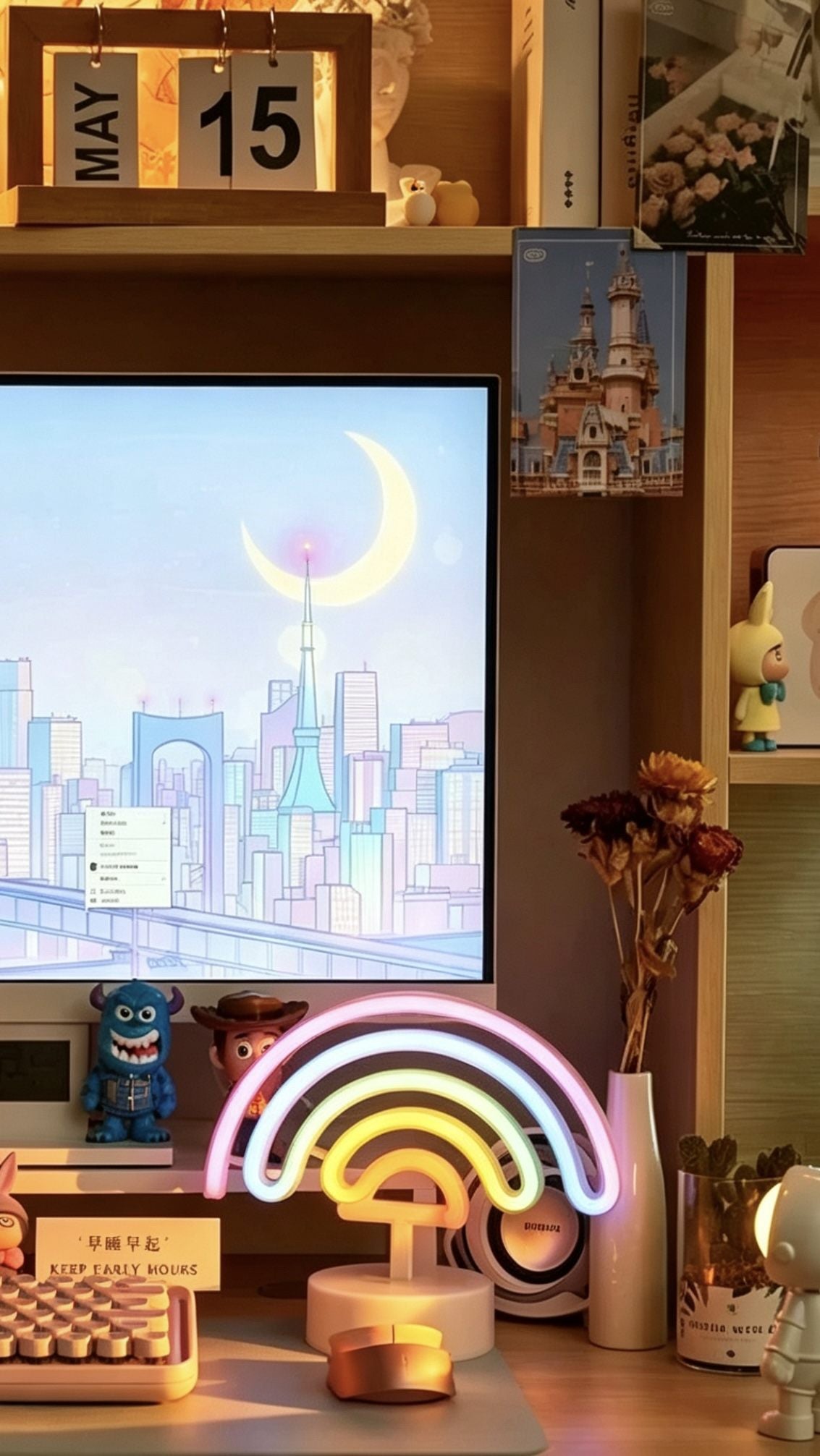 Anime Pastel Neon Sign for Gaming Desk | Cute Aesthetic Glow