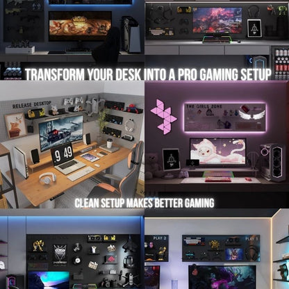 Modular Wall Pegboard Organizer for Gaming Desk Setup – Clean & Organized Storage