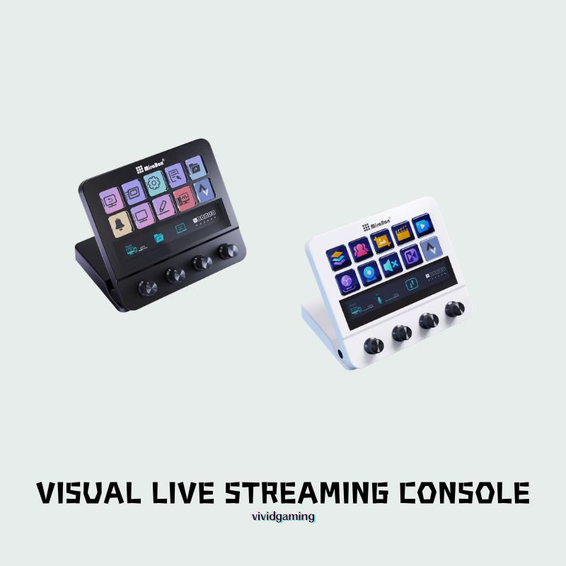 Visual Stream Deck Console with Custom LCD Keys & Touch Rotary Knob – GIF Animation Support, Programmable Macro Pad for OBS Streaming, Gaming Desk & Esports Setup
