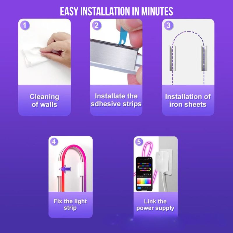 RGB Neon Light Strip for Gaming Desk & Monitor Backlight – USB Ambient LED Light