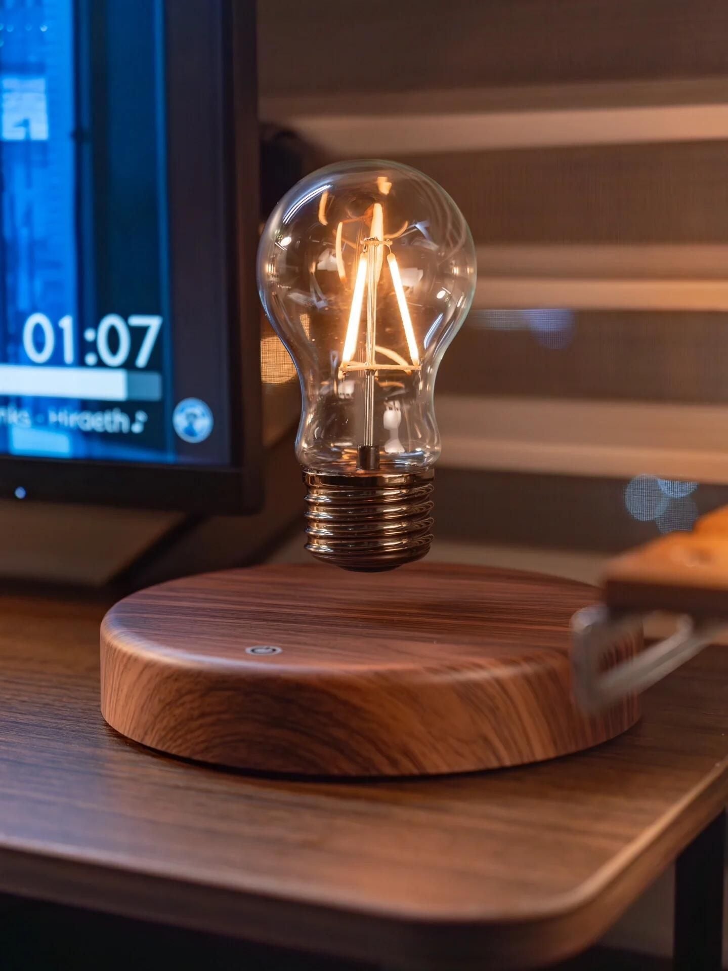 Levitating Edison Lamp for Gaming Desk | Floating Tech Light⁠