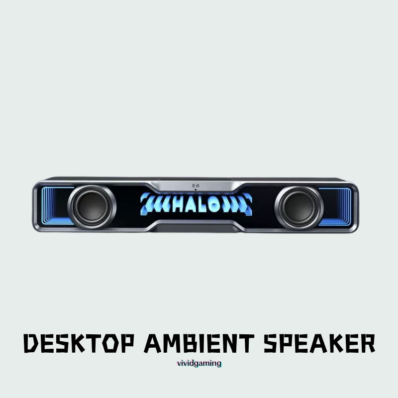 Halo Soundbar | RGB Gaming Soundbar with Dual Drivers, Ambient Lights & Immersive 3-Mode Audio