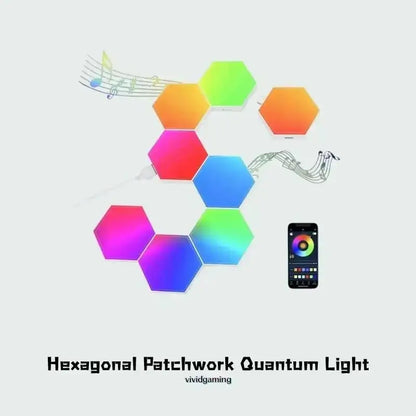 RGB hexagon wall panels with remote control and power cord