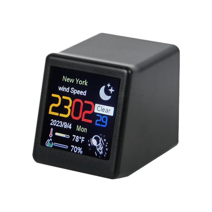 Mini Smart Weather Station Clock with Temperature, Humidity & Digital Display for Desk