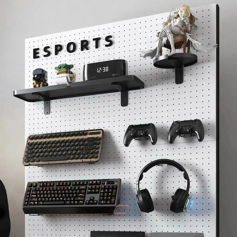 Modular Wall Pegboard Organizer | Gaming Setup Storage
