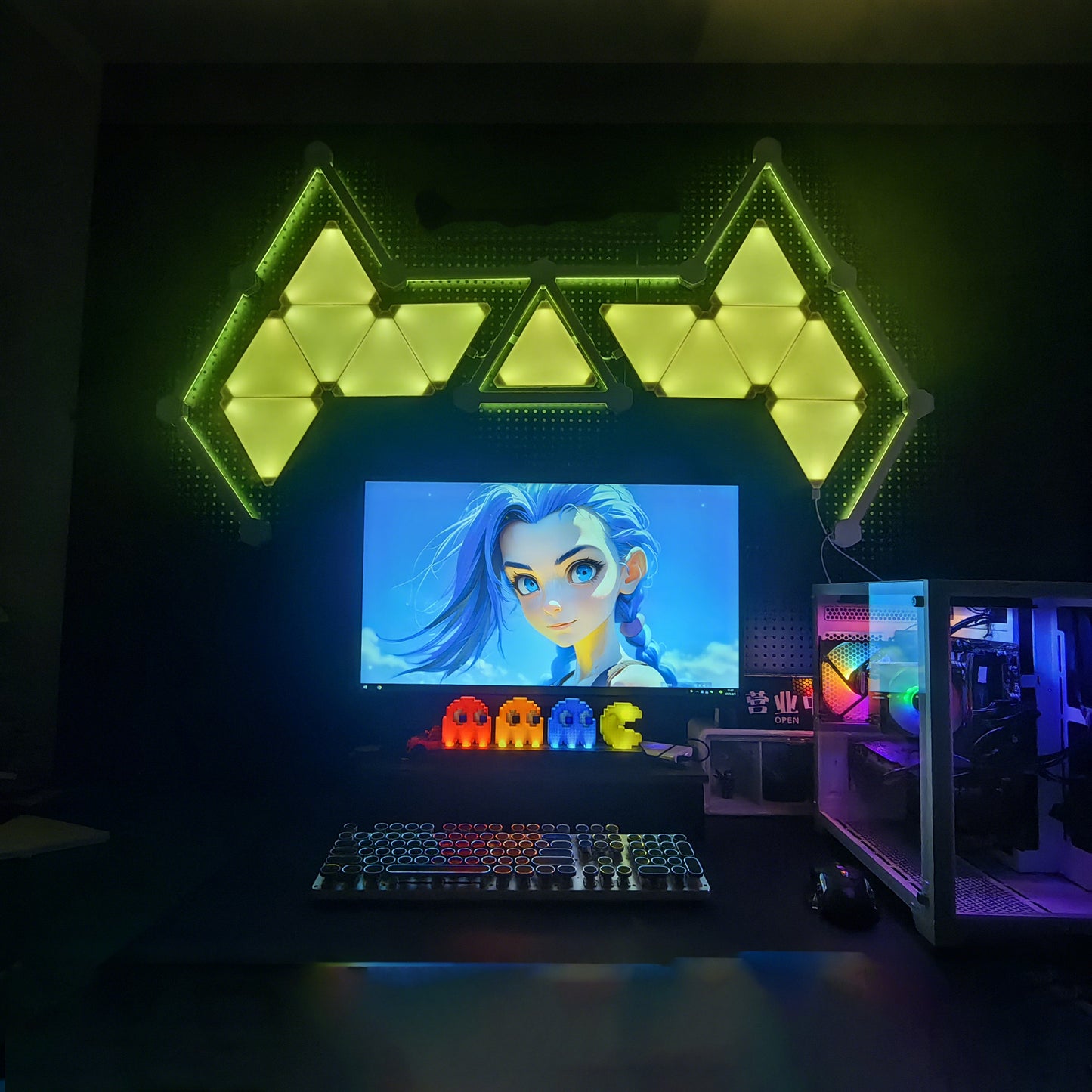 26-Piece RGBIC Smart Light Set: 13 Triangles & 13 LED Line Bars