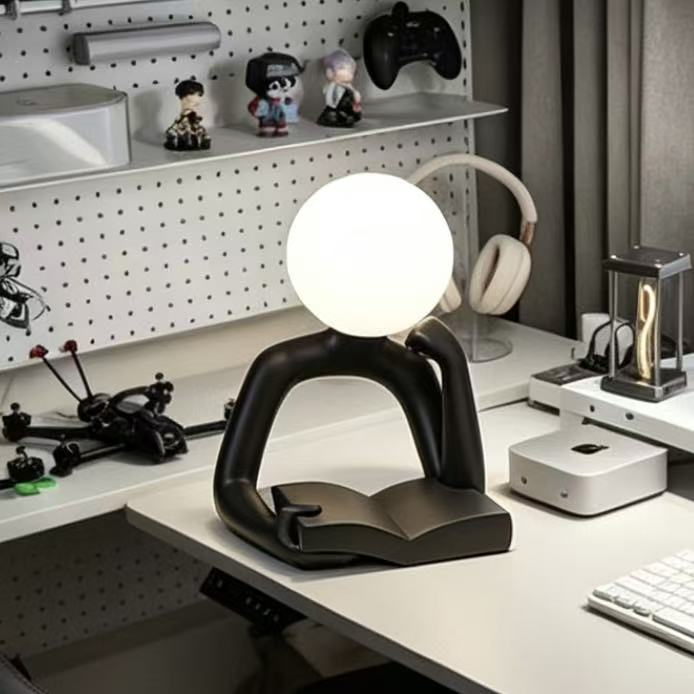 Thinker Figure Lamp for Gaming Desk | Minimalist Art Light