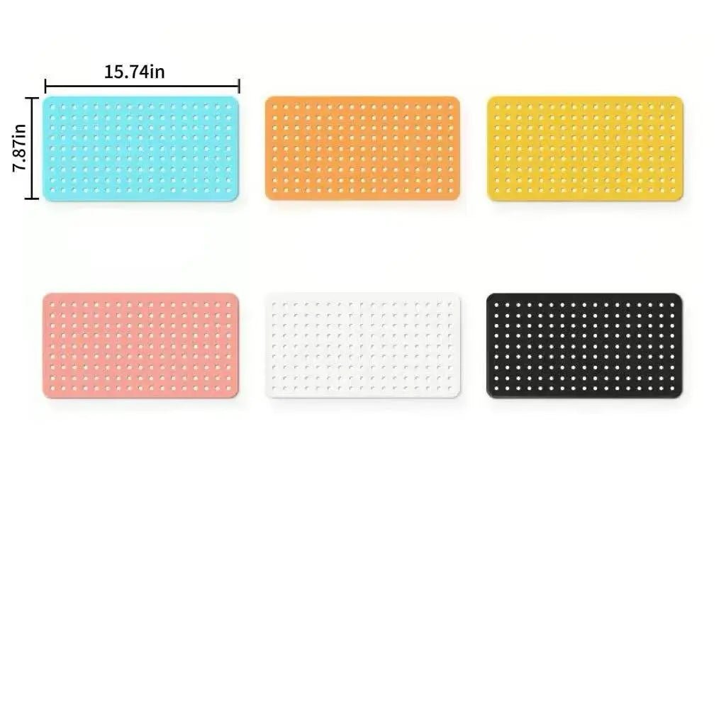 Modular pegboard panel set with predrilled hole grid, 15.74 x 7.87 in, multiple colors