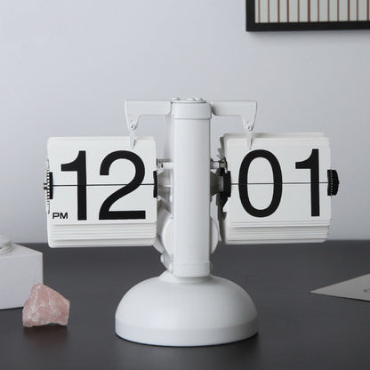 Retro Flip Clock – Minimalist Wooden Base Desk Clock for Gaming Setup