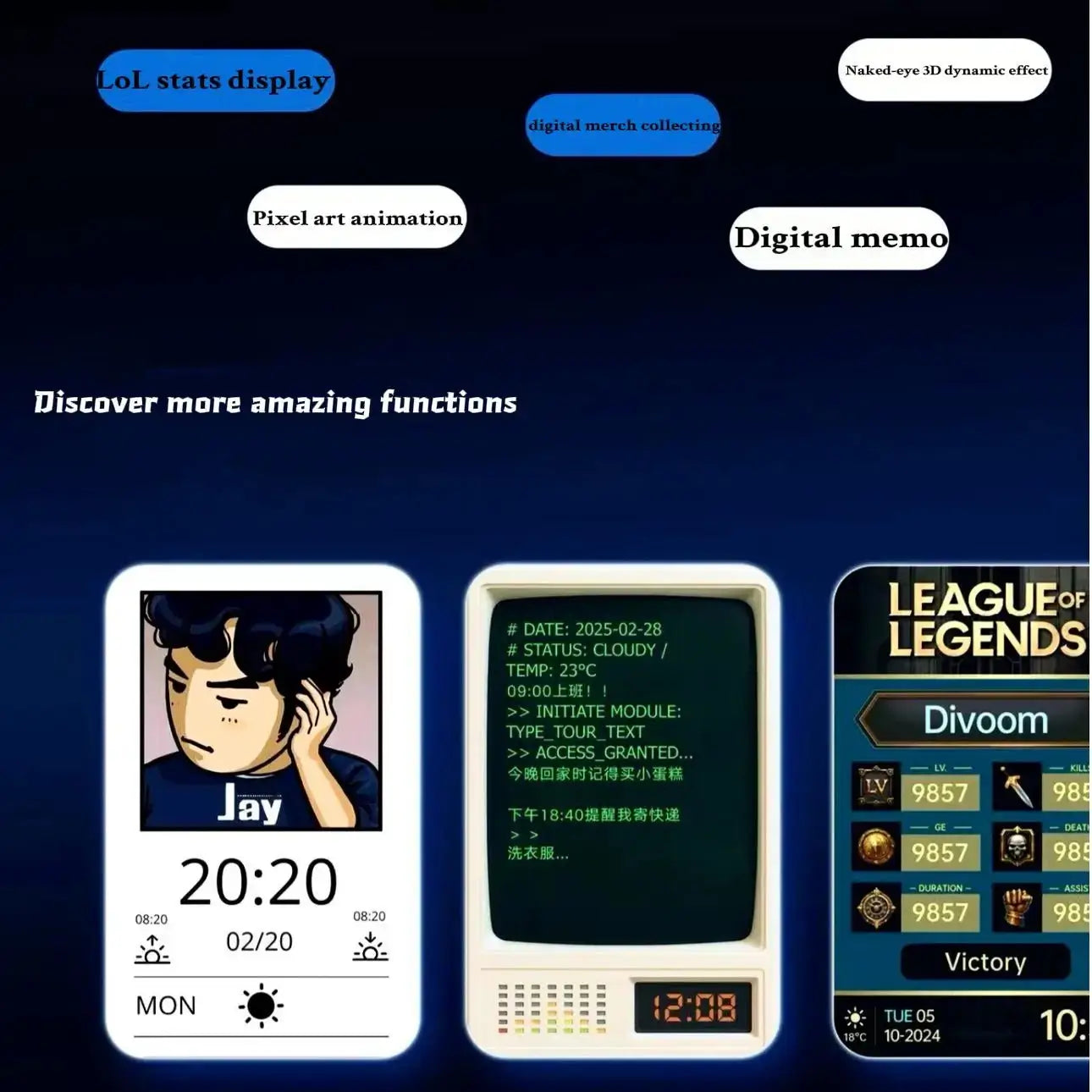 RGB pixel display frame shown with multiple digital screen modes in infographic layout