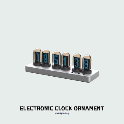 Cyberpunk Nixie Tube WiFi Clock for Gaming Desk – APP Control, NTP Auto Sync, Twist-Lock Glass Cover, Esports Room Decor