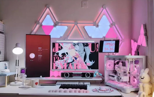 25-Piece Geometric Wall Light Set: 12 Triangles & 13 LED Line Bars